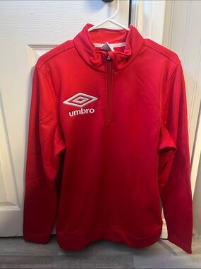 Umbro Red Unisex Pullover Quarter Zip